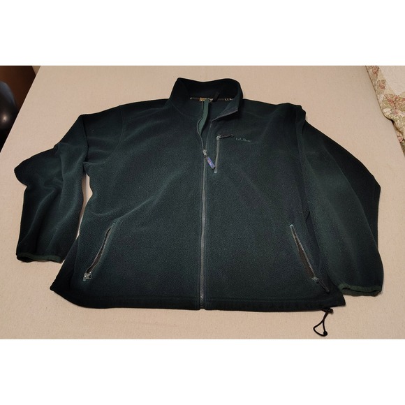 LL Bean Other - LL Bean Fleece Jacket Full Zip Dark Green Men's Casual Outdoor Warm Layer XXL HH